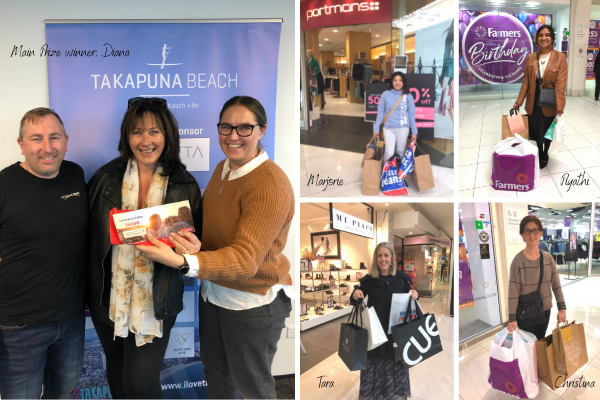 Shop and Win winners - Diana, Marjorie, Piyathi, Tara and Christina.